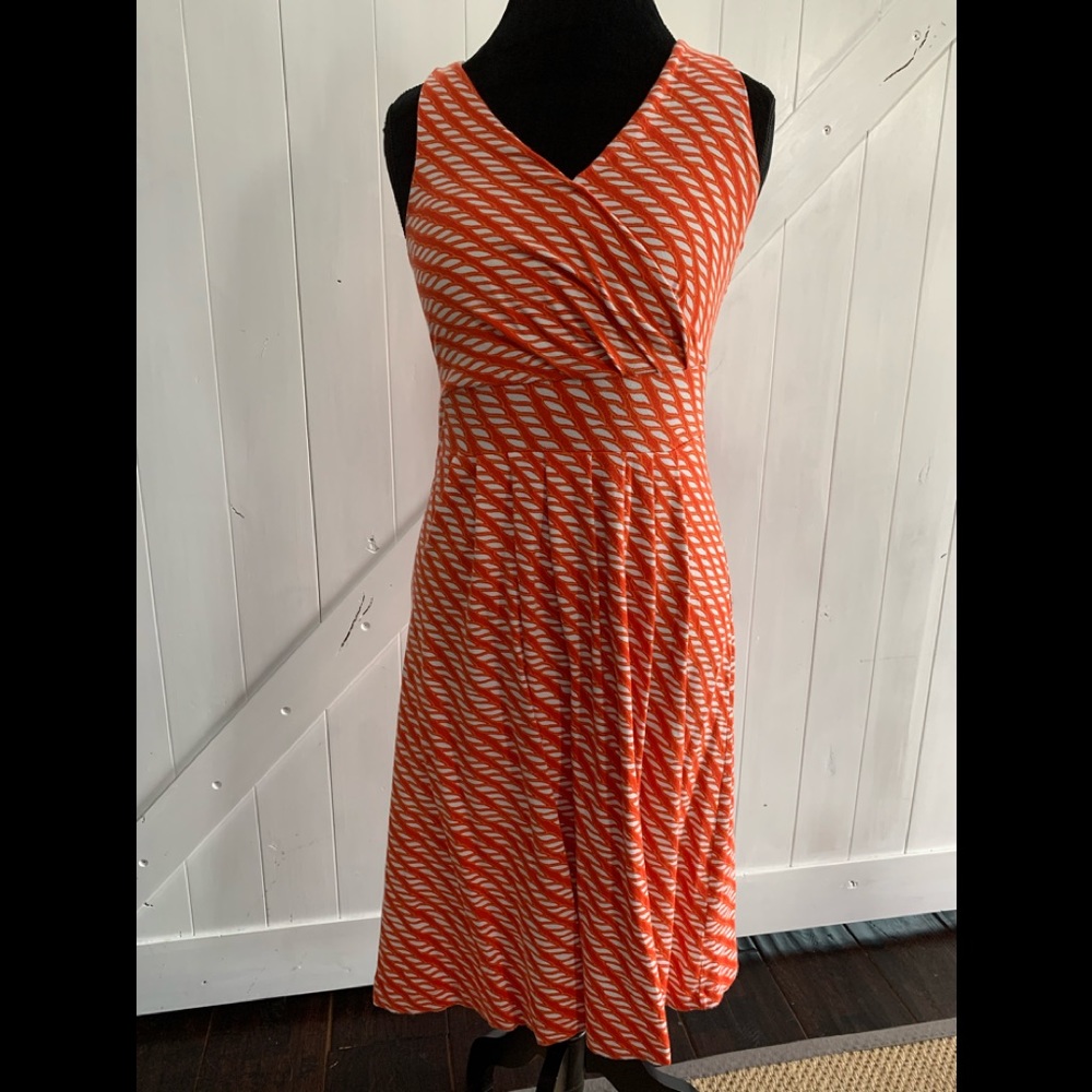 Orange and white dress